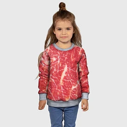 Свитшот детский Мясо, цвет: 3D-меланж — фото 2