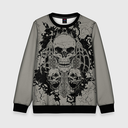 Детский свитшот Skulls / 3D-Черный – фото 1