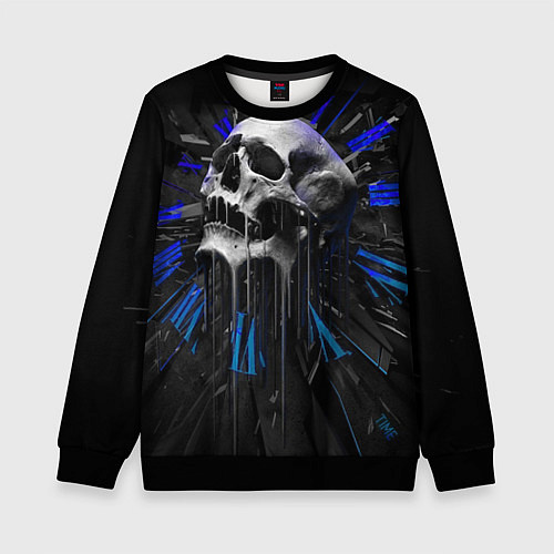 Детский свитшот Череп / 3D-Черный – фото 1