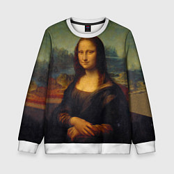 Свитшот детский Леонардо да Винчи - Мона Лиза, цвет: 3D-белый