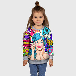 Свитшот детский Pop art, цвет: 3D-меланж — фото 2