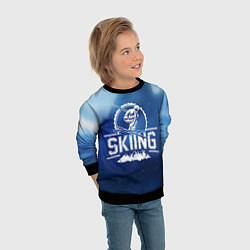 Свитшот детский Лыжный спорт, цвет: 3D-черный — фото 2