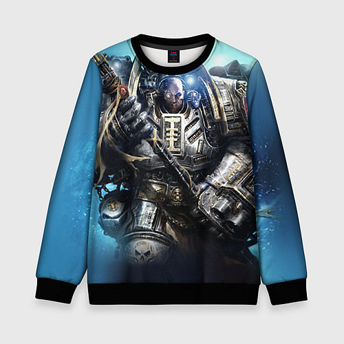 Детский свитшот Серый рыцарь / 3D-Черный – фото 1