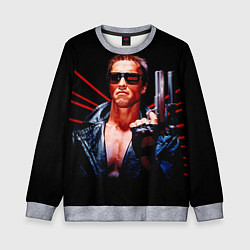 Свитшот детский Терминатор с пистолетом, цвет: 3D-меланж