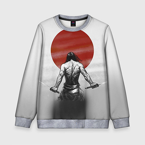 Детский свитшот Ярость самурая / 3D-Меланж – фото 1