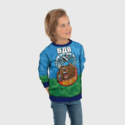 Свитшот детский ВДВ медведь - никто кроме нас, цвет: 3D-синий — фото 2