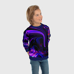 Свитшот детский Цветные разводы, цвет: 3D-синий — фото 2