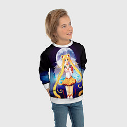 Свитшот детский Сейлор Мун, цвет: 3D-белый — фото 2