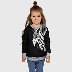 Свитшот детский Жидкая зебра, цвет: 3D-меланж — фото 2