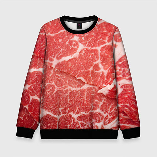 Детский свитшот Кусок мяса / 3D-Черный – фото 1