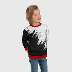 Свитшот детский Черно-белый разрыв, цвет: 3D-красный — фото 2
