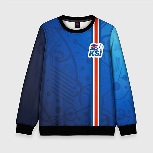 Детский свитшот Сборная Исландии по футболу / 3D-Черный – фото 1