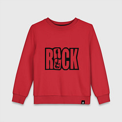 Свитшот хлопковый детский Rock Logo, цвет: красный