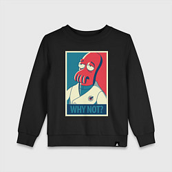 Свитшот хлопковый детский Zoidberg: Why not?, цвет: черный