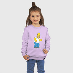 Свитшот хлопковый детский Симпсоны: Гомер, цвет: лаванда — фото 2