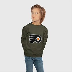 Свитшот хлопковый детский Philadelphia Flyers, цвет: хаки — фото 2