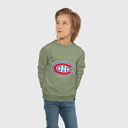 Свитшот хлопковый детский Montreal Canadiens, цвет: авокадо — фото 2