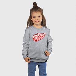 Свитшот хлопковый детский Detroit Red Wings, цвет: меланж — фото 2