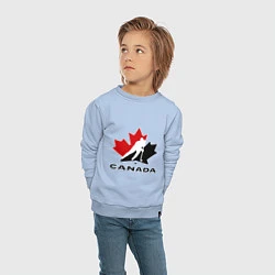 Свитшот хлопковый детский Canada, цвет: мягкое небо — фото 2