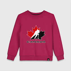 Свитшот хлопковый детский Canada, цвет: маджента