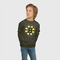 Свитшот хлопковый детский Boston Bruins, цвет: хаки — фото 2