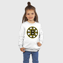 Свитшот хлопковый детский Boston Bruins, цвет: белый — фото 2