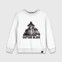 Свитшот хлопковый детский Captain Black, цвет: белый