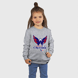 Свитшот хлопковый детский Washington Capitals: Ovechkin, цвет: меланж — фото 2