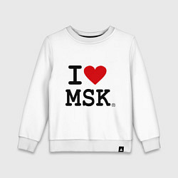 Свитшот хлопковый детский I love MSK, цвет: белый