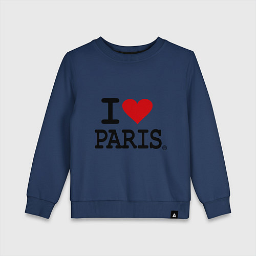 Детский свитшот I love Paris / Тёмно-синий – фото 1