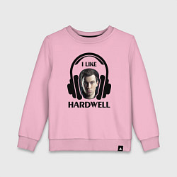 Свитшот хлопковый детский I like Hardwell, цвет: светло-розовый