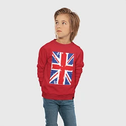 Свитшот хлопковый детский Британский флаг, цвет: красный — фото 2