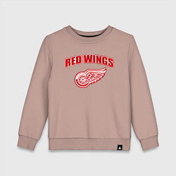 Свитшот хлопковый детский Detroit Red Wings, цвет: пыльно-розовый
