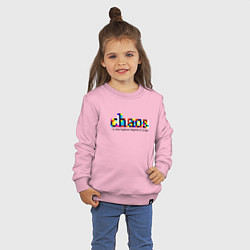 Свитшот хлопковый детский Хаос- высшая степень порядка цвета светло-розовый — фото 2
