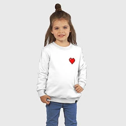 Свитшот хлопковый детский Пиксельное сердце, цвет: белый — фото 2