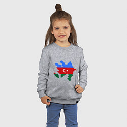 Свитшот хлопковый детский Azerbaijan map цвета меланж — фото 2
