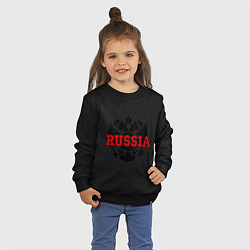 Свитшот хлопковый детский Russia Coat, цвет: черный — фото 2