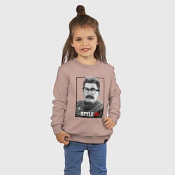Свитшот хлопковый детский Stalin: Style in, цвет: пыльно-розовый — фото 2