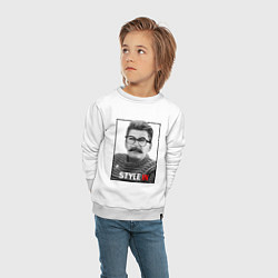 Свитшот хлопковый детский Stalin: Style in, цвет: белый — фото 2