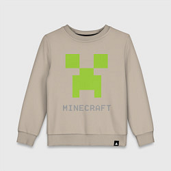 Свитшот хлопковый детский Minecraft logo grey, цвет: миндальный