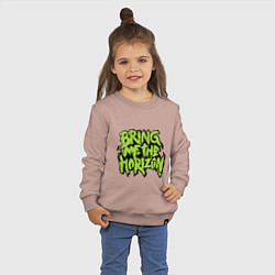 Свитшот хлопковый детский Bring me the horizon, цвет: пыльно-розовый — фото 2