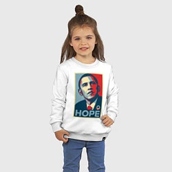 Свитшот хлопковый детский Obama hope vert, цвет: белый — фото 2