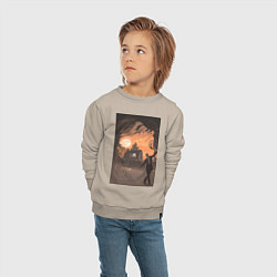 Свитшот хлопковый детский Лиланд Палмер - огонь иди со мной, цвет: миндальный — фото 2