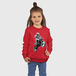 Свитшот хлопковый детский Мотокросс, цвет: красный — фото 2