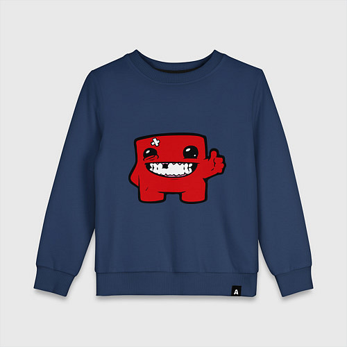 Детский свитшот Super Meat Boy / Тёмно-синий – фото 1