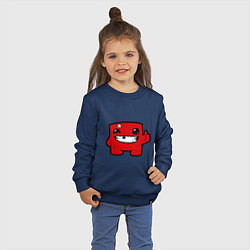 Свитшот хлопковый детский Super Meat Boy, цвет: тёмно-синий — фото 2