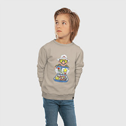 Свитшот хлопковый детский Summer Mario, цвет: миндальный — фото 2