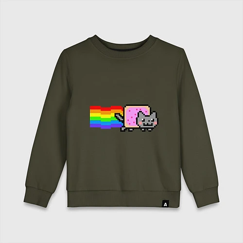 Детский свитшот Nyan Cat / Хаки – фото 1