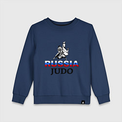 Свитшот хлопковый детский Russia judo, цвет: тёмно-синий