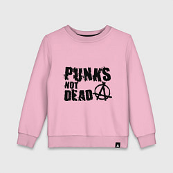 Свитшот хлопковый детский Punks not dead, цвет: светло-розовый